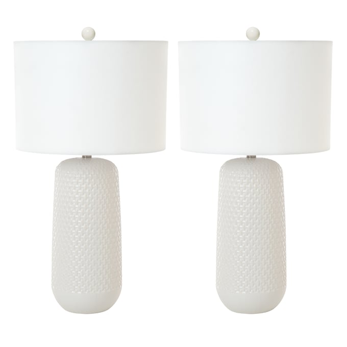 2 Sea Winds Lux Lighting White 30 Inch Ceramic Table Lamps SEWN-LUX-2048-WHITE